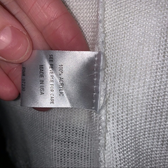 Almost Famous Sweater Cardigan white Medium open waterfall front long sleeve - Picture 6 of 7